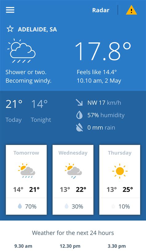bom adelaide forecast current.